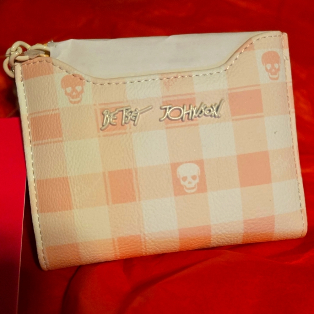 Betsey Johnson Pink Checkered Wallet